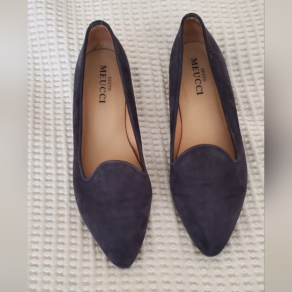 Sesto Meucci Women's Navy Suede Flats